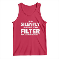 HVAC Tech Graphic Tank Top I Am Silently Judging Your Filter Replacement Schedule