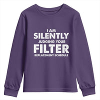 HVAC Tech Graphic Youth Sweatshirt I Am Silently Judging Your Filter Replacement Schedule