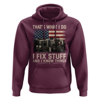 HVAC Technician American Flag Hoodie I Fix Stuff And I Know Things American Flag