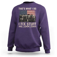 HVAC Technician American Flag Sweatshirt I Fix Stuff And I Know Things American Flag