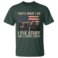 HVAC Technician American Flag T Shirt I Fix Stuff And I Know Things American Flag