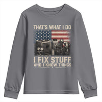 HVAC Technician American Flag Youth Sweatshirt I Fix Stuff And I Know Things American Flag
