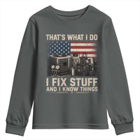 HVAC Technician American Flag Youth Sweatshirt I Fix Stuff And I Know Things American Flag