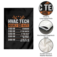 HVAC Tech Hourly Rate Garden Flag Funny Labor Pricing List Technician Quote Graphic