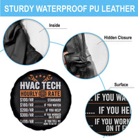 HVAC Tech Hourly Rate Spare Tire Cover Funny Labor Pricing List Technician Quote Graphic
