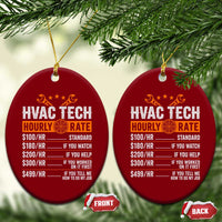 HVAC Tech Hourly Rate Ceramic Ornament Funny Labor Pricing List Technician Quote Graphic