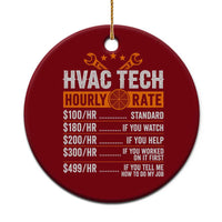 HVAC Tech Hourly Rate Ceramic Ornament Funny Labor Pricing List Technician Quote Graphic