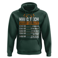 HVAC Tech Hourly Rate Hoodie Funny Labor Pricing List Technician Quote Graphic