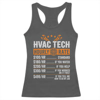 HVAC Tech Hourly Rate Racerback Tank Top Funny Labor Pricing List Technician Quote Graphic