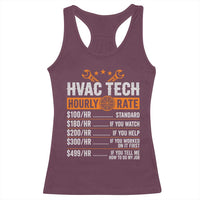 HVAC Tech Hourly Rate Racerback Tank Top Funny Labor Pricing List Technician Quote Graphic
