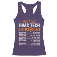 HVAC Tech Hourly Rate Racerback Tank Top Funny Labor Pricing List Technician Quote Graphic