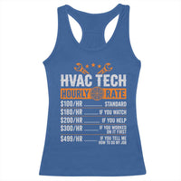 HVAC Tech Hourly Rate Racerback Tank Top Funny Labor Pricing List Technician Quote Graphic