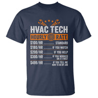 HVAC Tech Hourly Rate T Shirt Funny Labor Pricing List Technician Quote Graphic