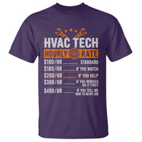HVAC Tech Hourly Rate T Shirt Funny Labor Pricing List Technician Quote Graphic