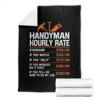 Handyman Hourly Rate Throw Blanket Handyman Gifts Contractor Coworker Gift
