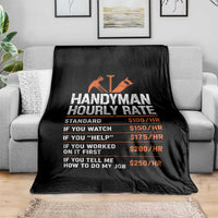 Handyman Hourly Rate Throw Blanket Handyman Gifts Contractor Coworker Gift
