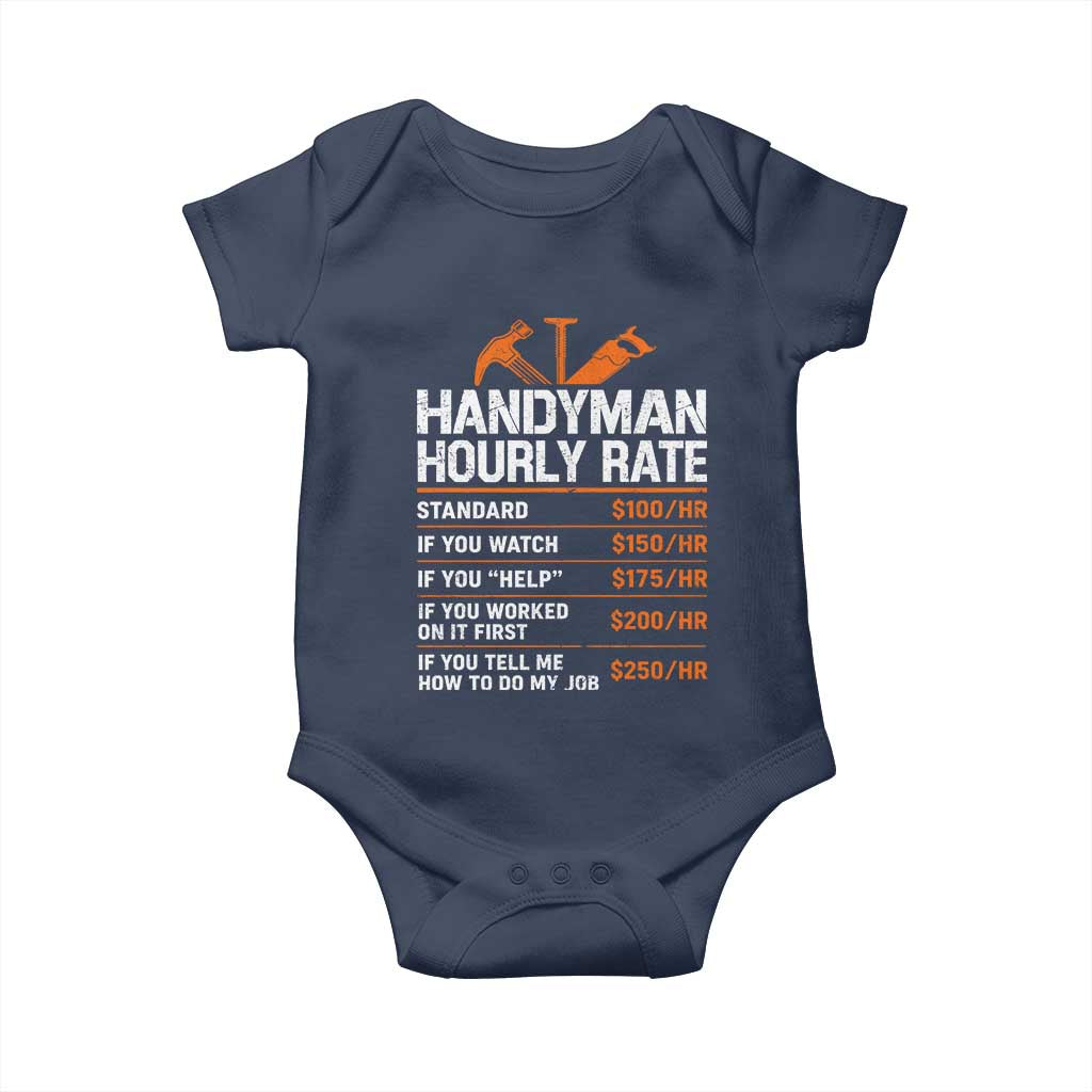 Handyman Hourly Rate Baby Onesie Handyman Gifts Contractor Coworker Gift