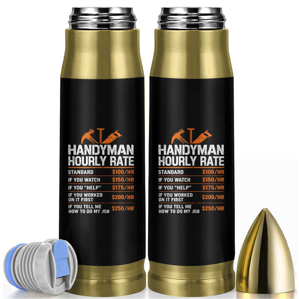 Handyman Hourly Rate Bullet Tumbler Handyman Gifts Contractor Coworker Gift