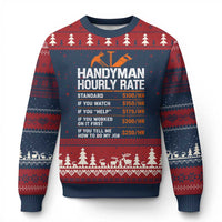Handyman Hourly Rate Ugly Christmas Sweater Handyman Gifts Contractor Coworker Gift