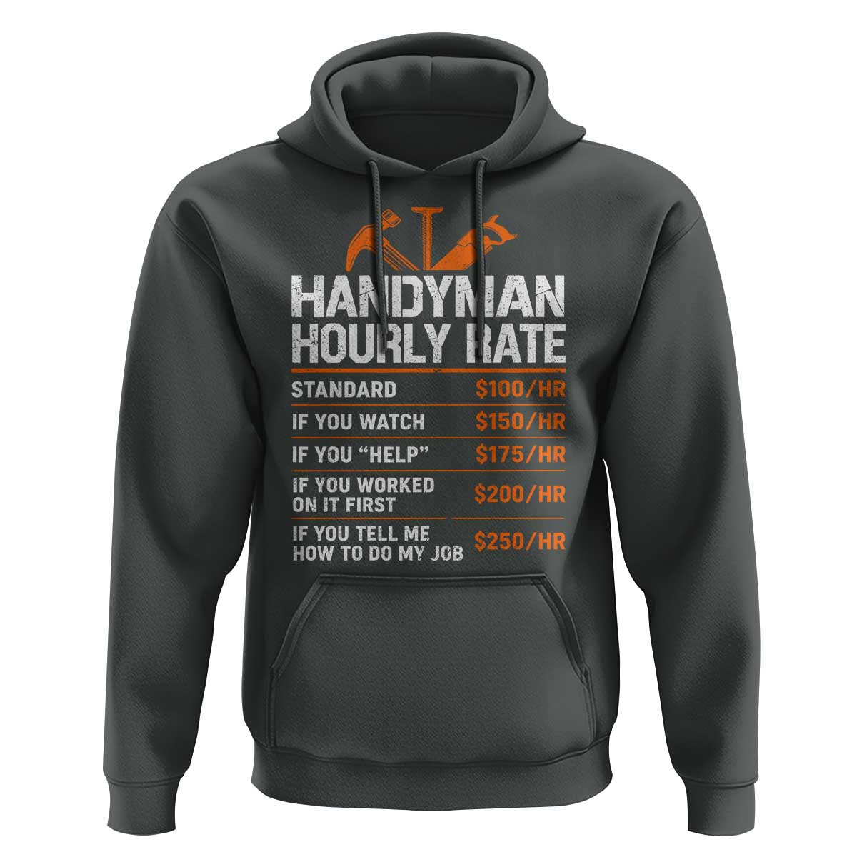 Handyman Hourly Rate Hoodie Handyman Gifts Contractor Coworker Gift