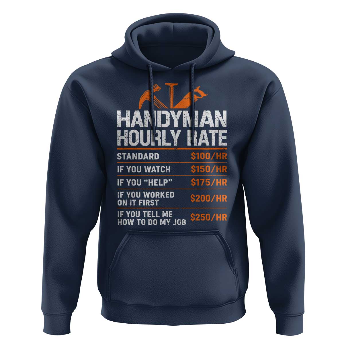 Handyman Hourly Rate Hoodie Handyman Gifts Contractor Coworker Gift