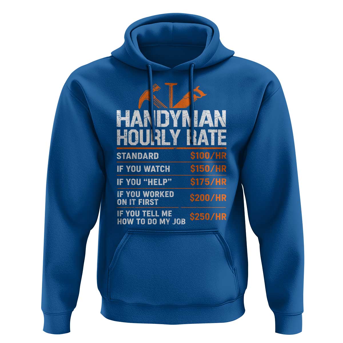 Handyman Hourly Rate Hoodie Handyman Gifts Contractor Coworker Gift