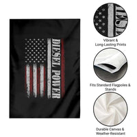 Vintage Distressed Mechanic Trucker Graphic Garden Flag Diesel Power USA Flag