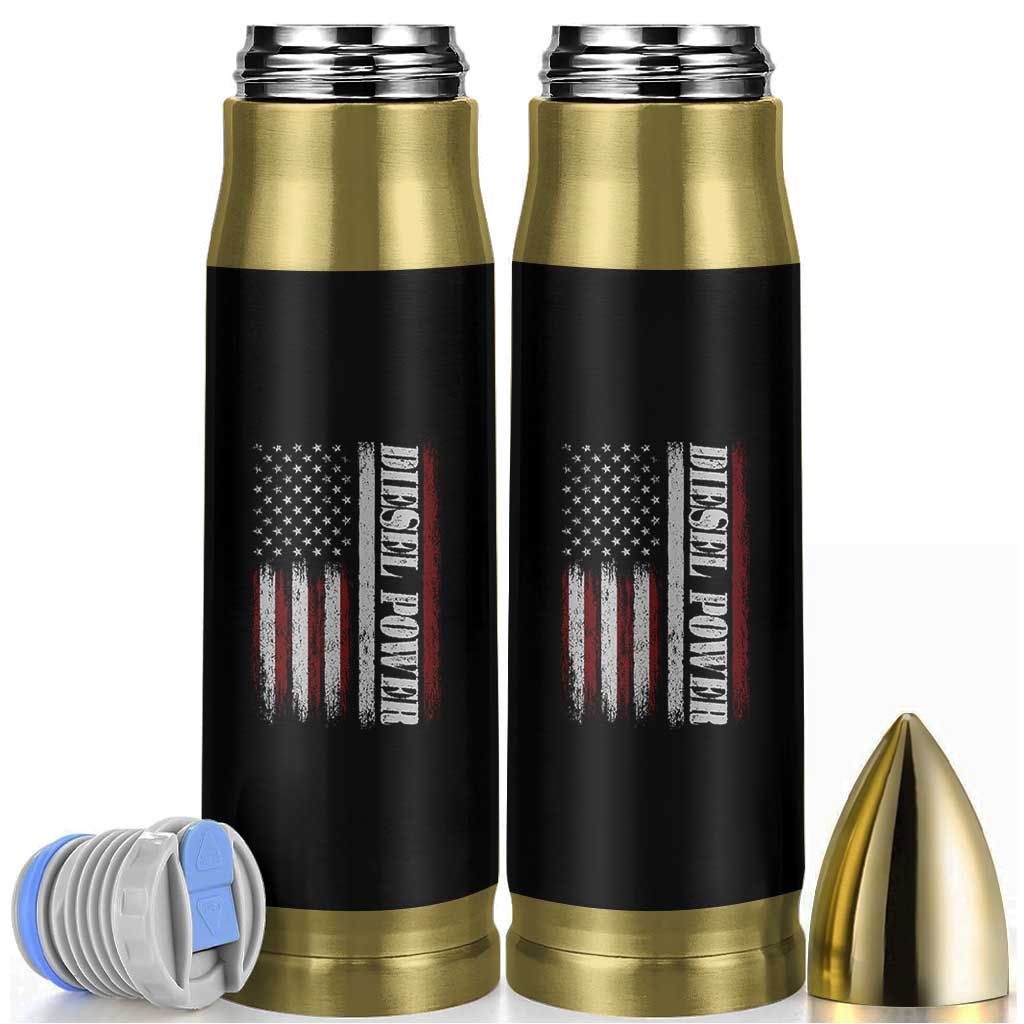 Vintage Distressed Mechanic Trucker Graphic Bullet Tumbler Diesel Power USA Flag