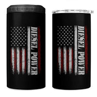 Vintage Distressed Mechanic Trucker Graphic 4 in 1 Can Cooler Tumbler Diesel Power USA Flag