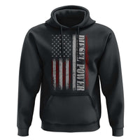 Vintage Distressed Mechanic Trucker Graphic Hoodie Diesel Power USA Flag
