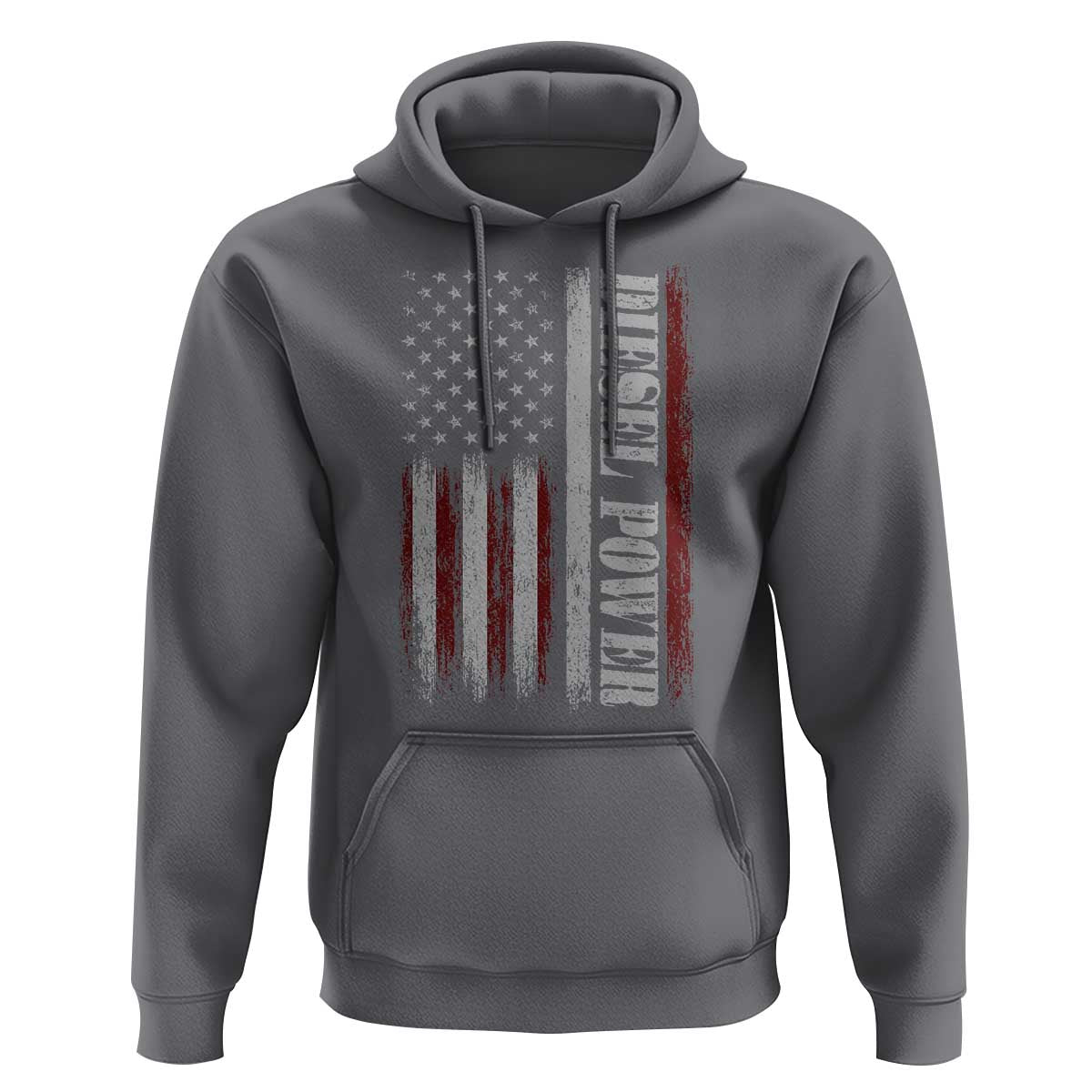 Vintage Distressed Mechanic Trucker Graphic Hoodie Diesel Power USA Flag