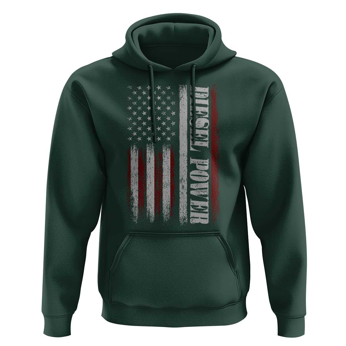 Vintage Distressed Mechanic Trucker Graphic Hoodie Diesel Power USA Flag
