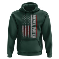Vintage Distressed Mechanic Trucker Graphic Hoodie Diesel Power USA Flag