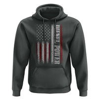 Vintage Distressed Mechanic Trucker Graphic Hoodie Diesel Power USA Flag