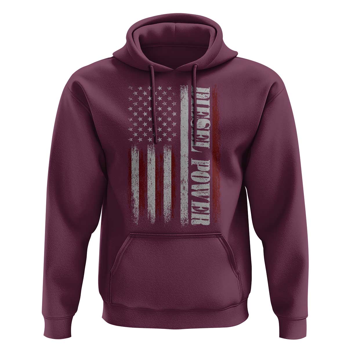 Vintage Distressed Mechanic Trucker Graphic Hoodie Diesel Power USA Flag
