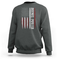 Vintage Distressed Mechanic Trucker Graphic Sweatshirt Diesel Power USA Flag