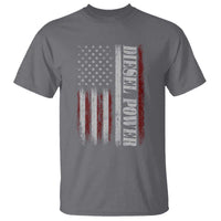 Vintage Distressed Mechanic Trucker Graphic T Shirt Diesel Power USA Flag