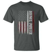 Vintage Distressed Mechanic Trucker Graphic T Shirt Diesel Power USA Flag