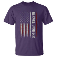 Vintage Distressed Mechanic Trucker Graphic T Shirt Diesel Power USA Flag