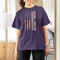 Vintage Distressed Mechanic Trucker Graphic T Shirt For Women Diesel Power USA Flag