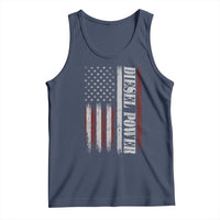 Vintage Distressed Mechanic Trucker Graphic Tank Top Diesel Power USA Flag