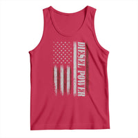 Vintage Distressed Mechanic Trucker Graphic Tank Top Diesel Power USA Flag
