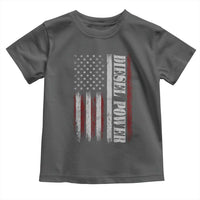 Vintage Distressed Mechanic Trucker Graphic Toddler T Shirt Diesel Power USA Flag