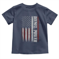 Vintage Distressed Mechanic Trucker Graphic Toddler T Shirt Diesel Power USA Flag
