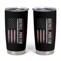 Vintage Distressed Mechanic Trucker Graphic Tumbler Cup Diesel Power USA Flag