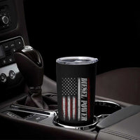Vintage Distressed Mechanic Trucker Graphic Tumbler Cup Diesel Power USA Flag
