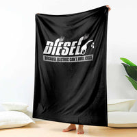 Diesel Because Electric Cars Can't Roll Coal Truck Throw Blanket Trucker Mechanic Graphic
