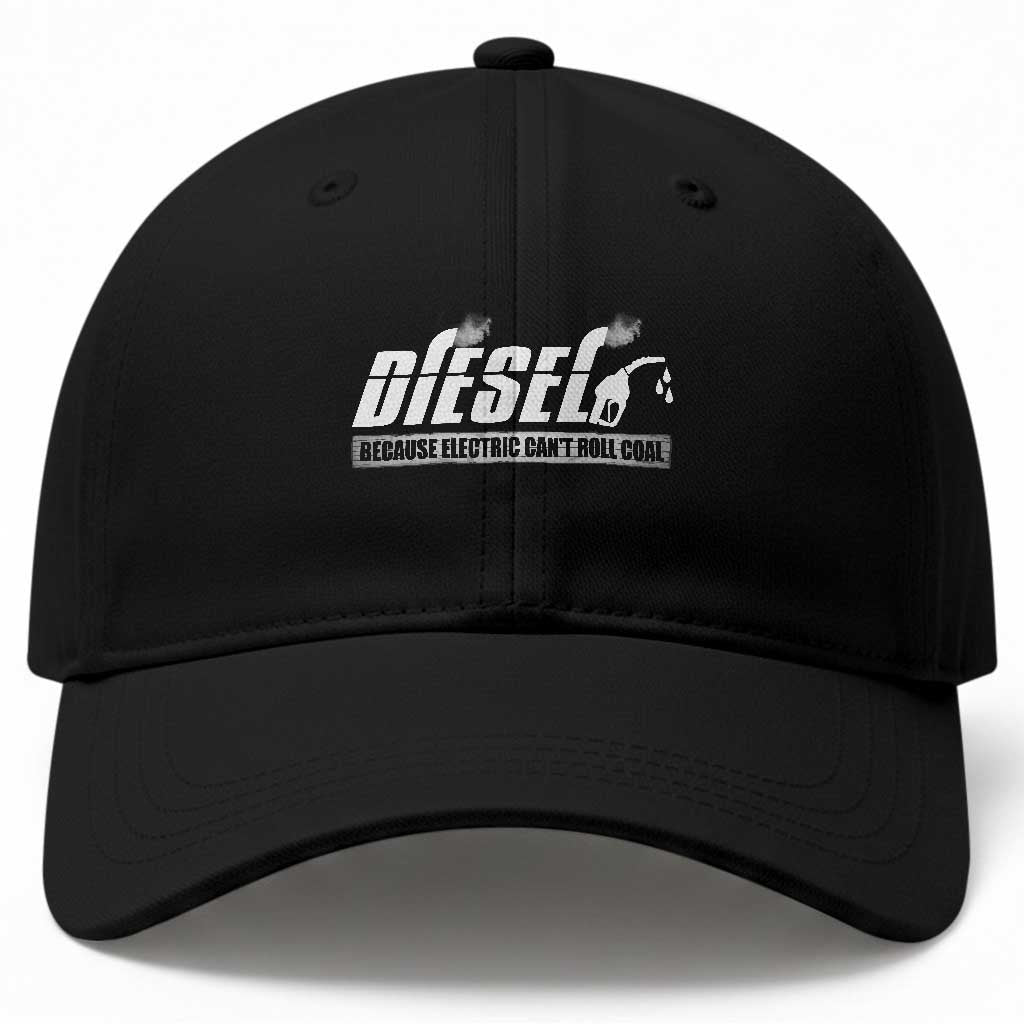 Diesel Because Electric Cars Can't Roll Coal Truck Baseball Cap Trucker Mechanic Graphic