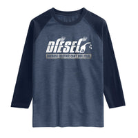 Diesel Because Electric Cars Can't Roll Coal Truck Raglan Shirt Trucker Mechanic Graphic