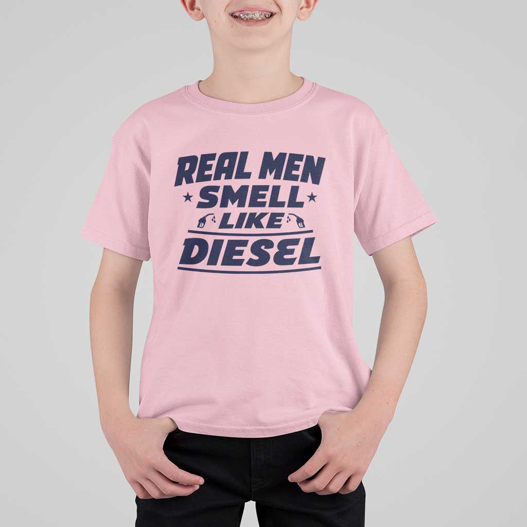 Real Men Smell Like Diesel Truck Mechanic Humor T Shirt For Kid